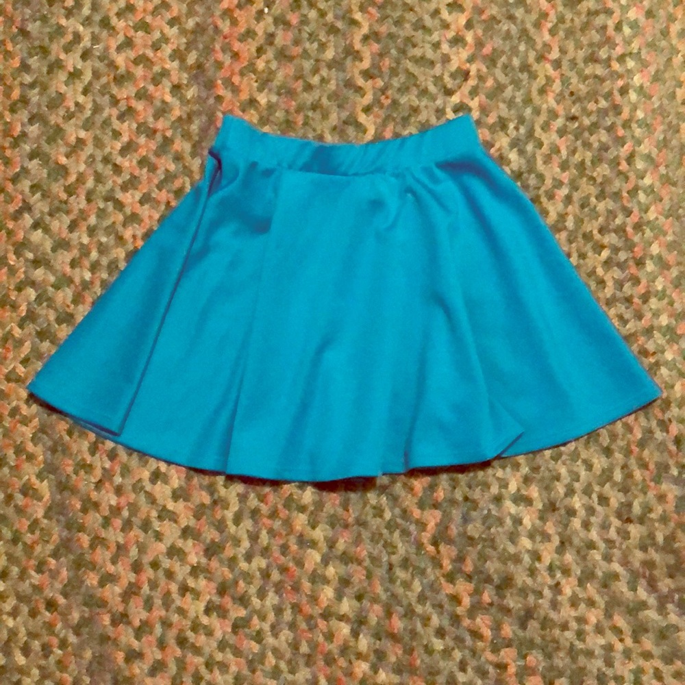 Turquoise Blue Skater Miniskirt